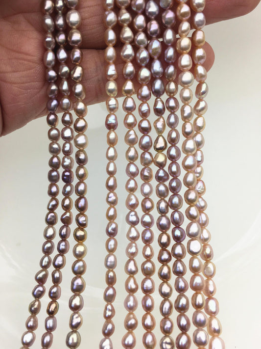 AAA- 4-4.5mm Tiny purple nugget freshwater pearls,irregular nugget freshwater pearl strand,LM4-3A-3