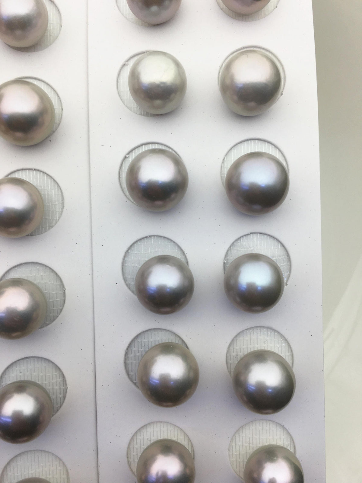 2 pairs AAA 12-13mm Gray Round edison freshwater pearl,half hole, RP12-3A-3