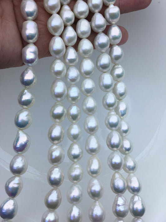 AAA- 9-11mm white drop Edison Freshwater Pearl,ED12-2A-5-72