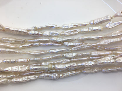 15.5'' AA 4-7mm White Toothpick freshwater pearls,ZS-80-20