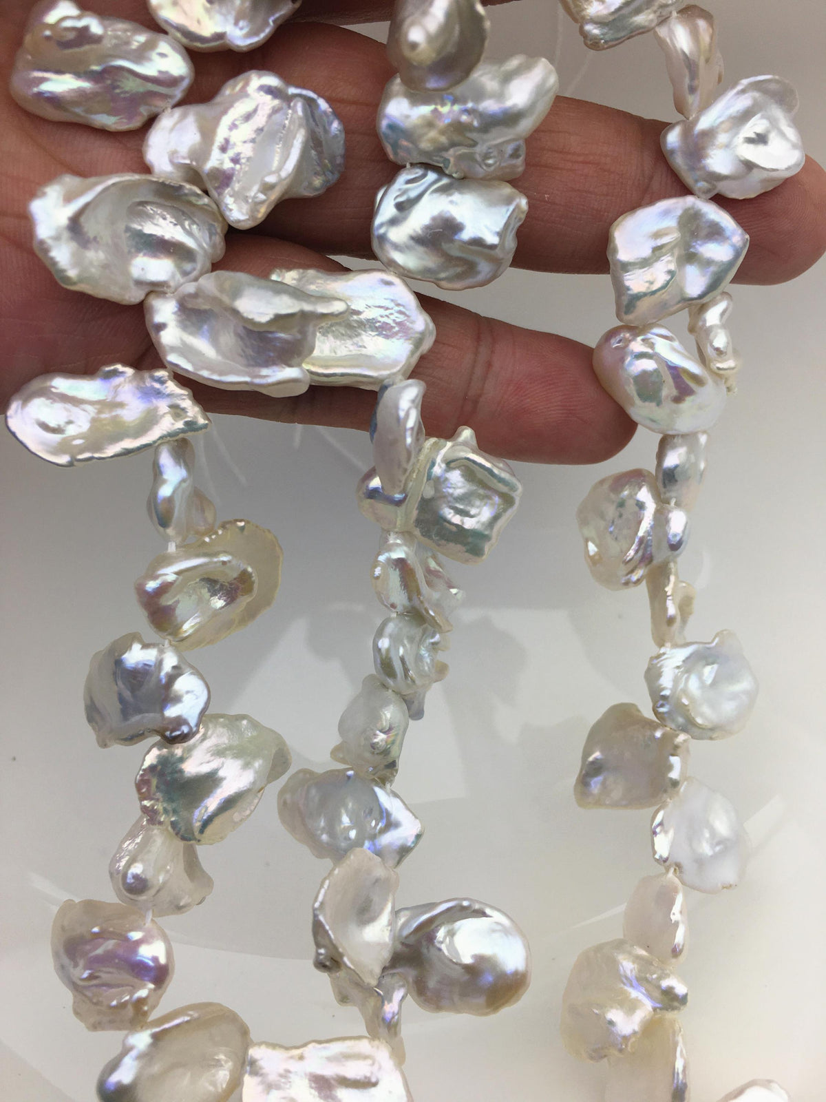 AAA 10-13mm White Long Keshi Freshwater Pearls,keshi pearl strands,ZS-129-11