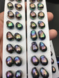 10pairs AAA 10-11mm Black Rainbow long baroque drop edison freshwater pearl Pair,top half hole,ED11-3A-2-29
