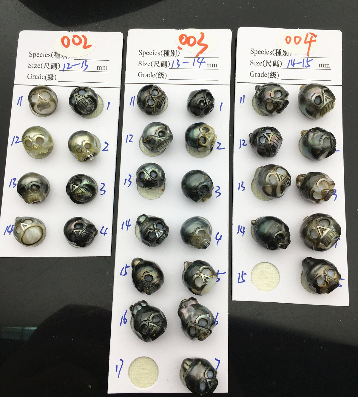 1pc 12-14mm Big Tahitian HandMade Carved Skull Sea Pearl Beads For necklace pendant earrings, Natural Color, Diy pearl, CAC-SKU-015-1