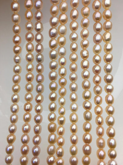 AAA 5-5.5mm peach pink oval pearl beads,high luster freshwater pearls,loose freshwater pearl,LR5-3A-55