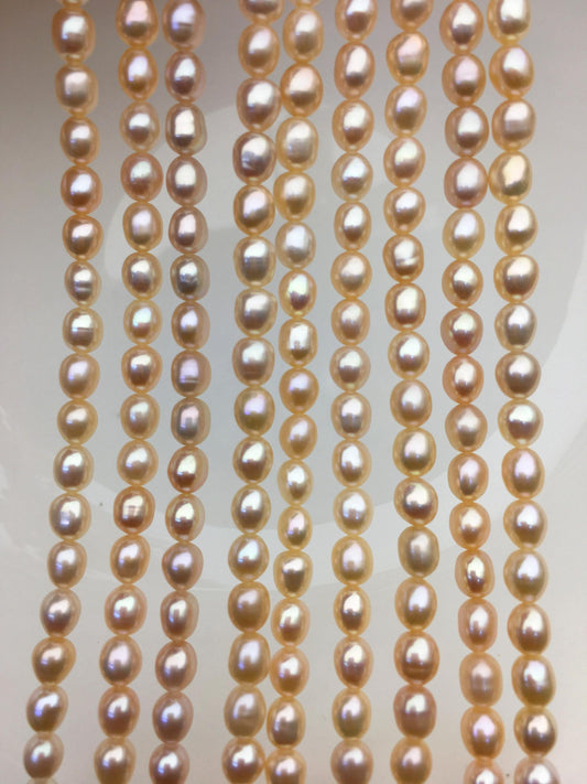 AAA 5-5.5mm peach pink oval pearl beads,high luster freshwater pearls,loose freshwater pearl,LR5-3A-55