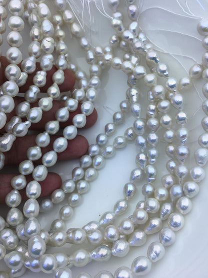 AAA 7-9mm white baroque drop Edison Freshwater Pearl,ED12-2A-5-42