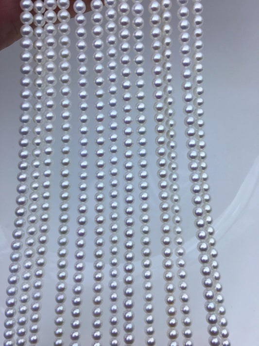 AAA 3.5-4mm white round freshwater pearls, seed pearl, white pearl, full strand, round pearl strands, pearl wholesale, RP3-3AY-GJ-6