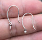 Twist S925 Sterling Silver white dangle hook, Sterling Silver, for dangle earrings,DIY,wholesale,ASL-ER-015