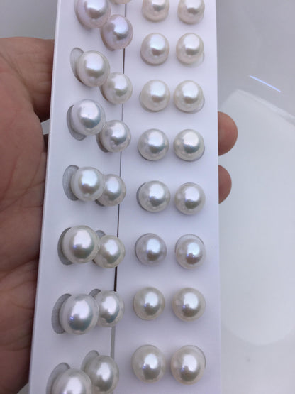 5 pairs AA+ 10-11mm white round freshwater pearls pair,no hole,RP10-3A-7