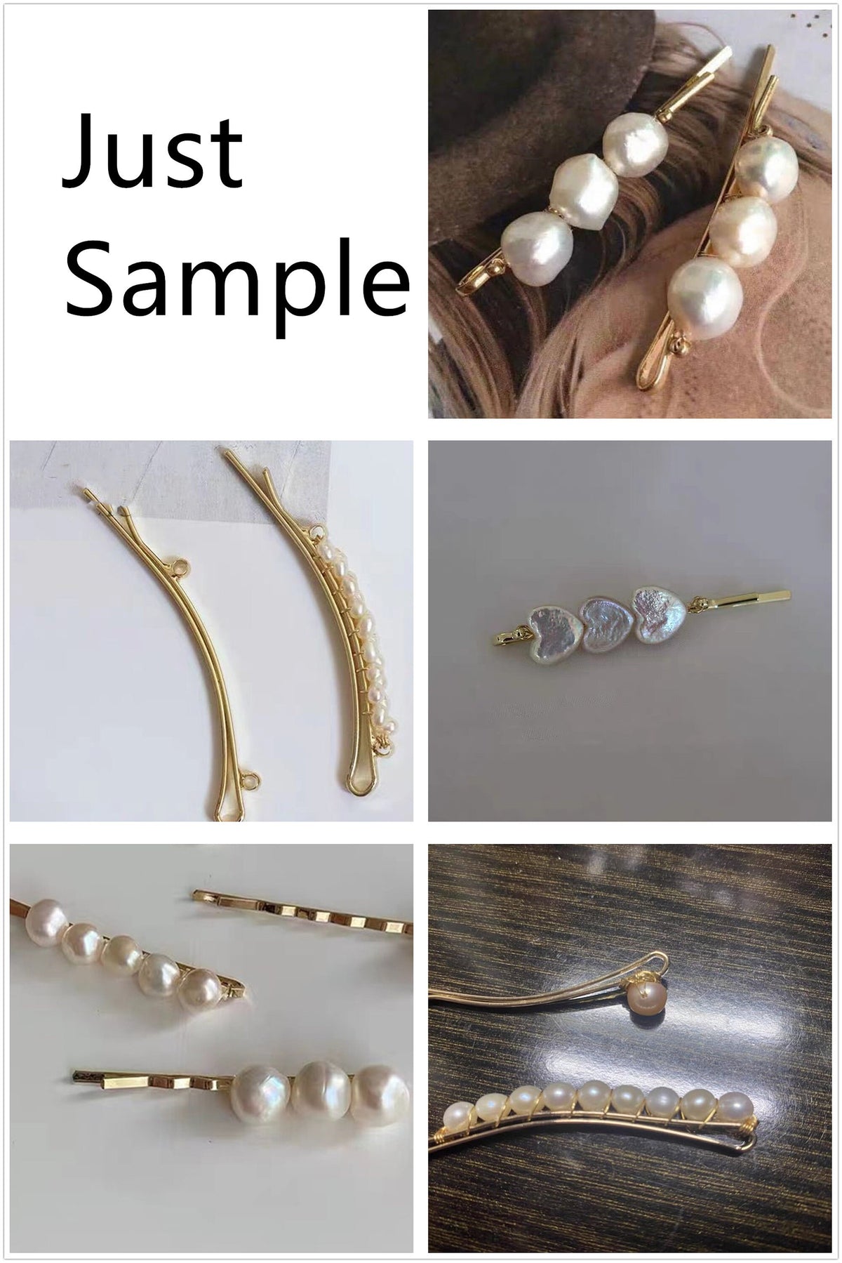 5pcs 14K Plated Gold Hair Clip for make Freshwater Pearl Hairpin, Wedding Barrette, Retro Pearl Hairclip, Boho Minimalist Dainty Pearl, AAL-004