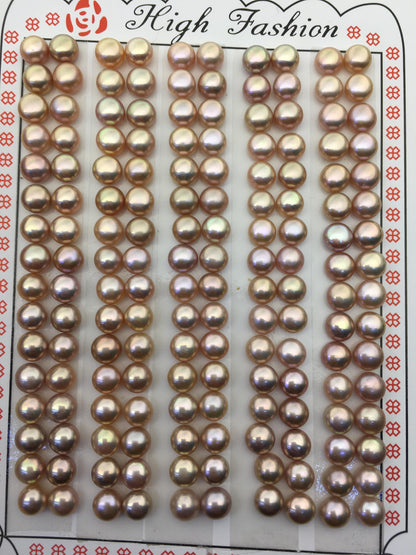 16 pairs AAA 4.5-5mm tiny purple rainbow button round freshwater pearl pairs, WHOLESALE, design for earrings, design for stud earrings, BTN4-T4