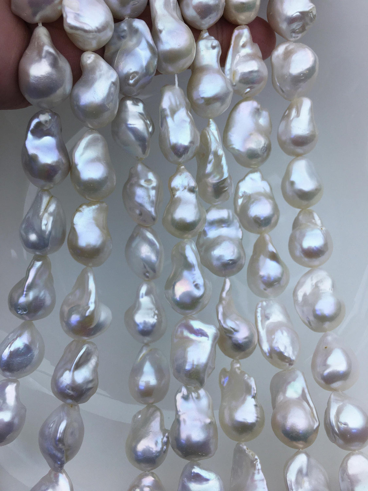 15.5'' AAA 13-16mm white with natural gray flame ball pearl,FL15-3A-7-39