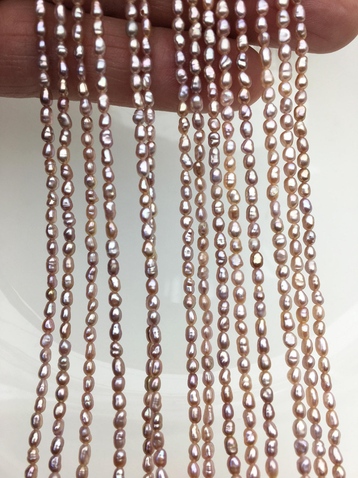 AA+ 2.3-2.5mm purple rice pearls, full strand, oval loose pearl beads, diy pearl, genuine pearl, Cultured pearl, diy pearl beads, LR2-T3