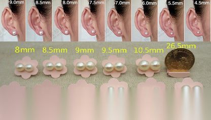 5 pairs AAA 3-3.5mm Purple Seed Button Round freshwater Pearls, loose pearl, for make pearl earring material, half drilled, BTN3-4A-7