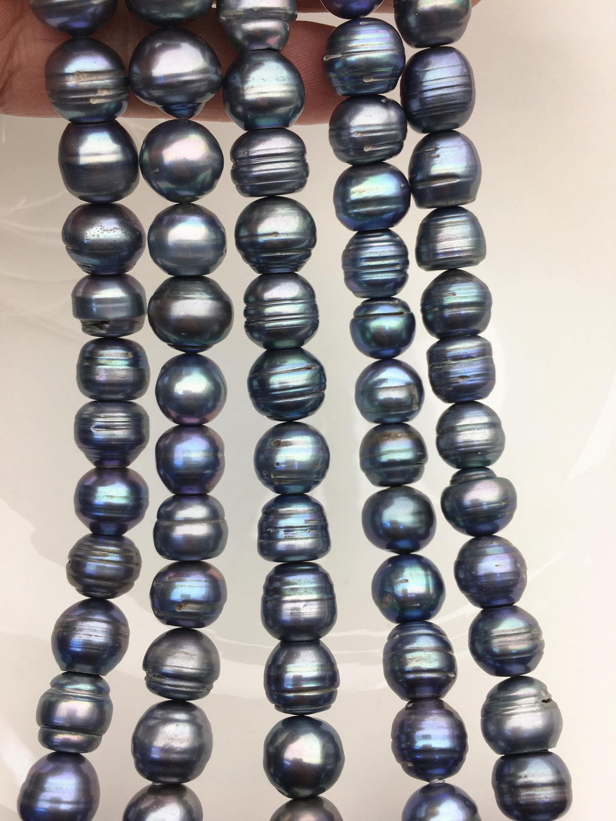 16.5'' AA 11.5-12.5mm blue black button freshwater pearls, Cultured pearl, diy pearl beads, gift for her, necklace, Christmas, SM12-T5