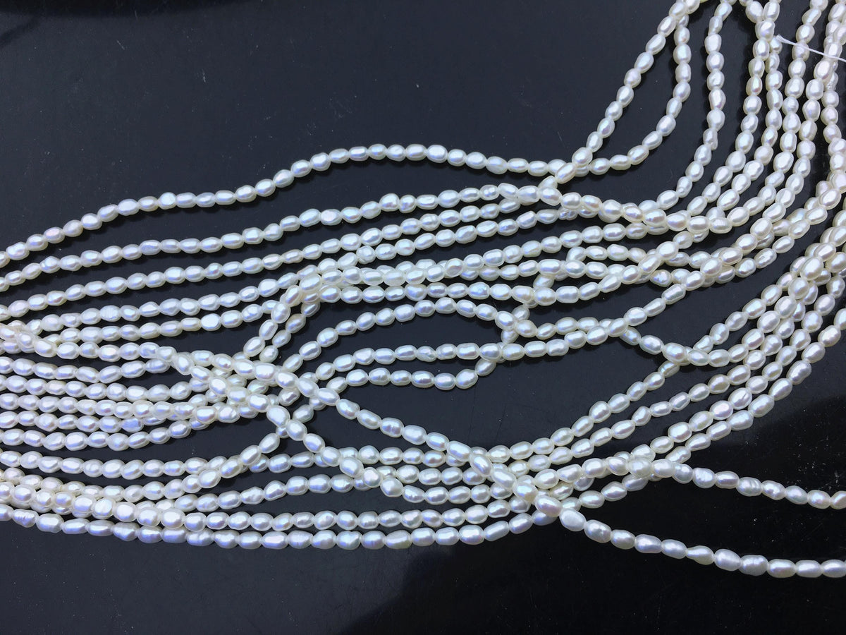 AAA 2.5-3mm white nugget seed pearls,irregular nugget freshwater pearl strand,cheap price,pearl factory china,LM2-3A-2