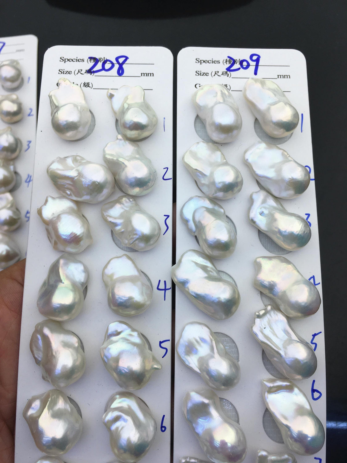 AAA 13-15x18-22mm White Flame ball Pearl Pairs - large Baroque freshwater pearl pairs,top half hole,FL15-3A-8-79