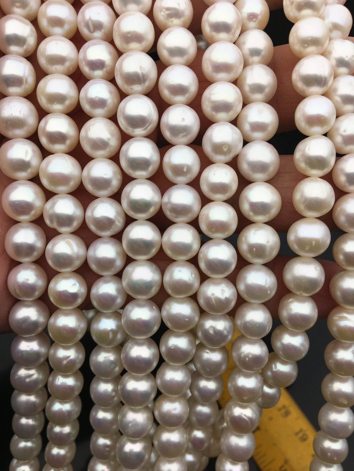 AA 8.5-9.3mm white near round freshwater pearls,full strand,RP9-2AY-Bdc-6
