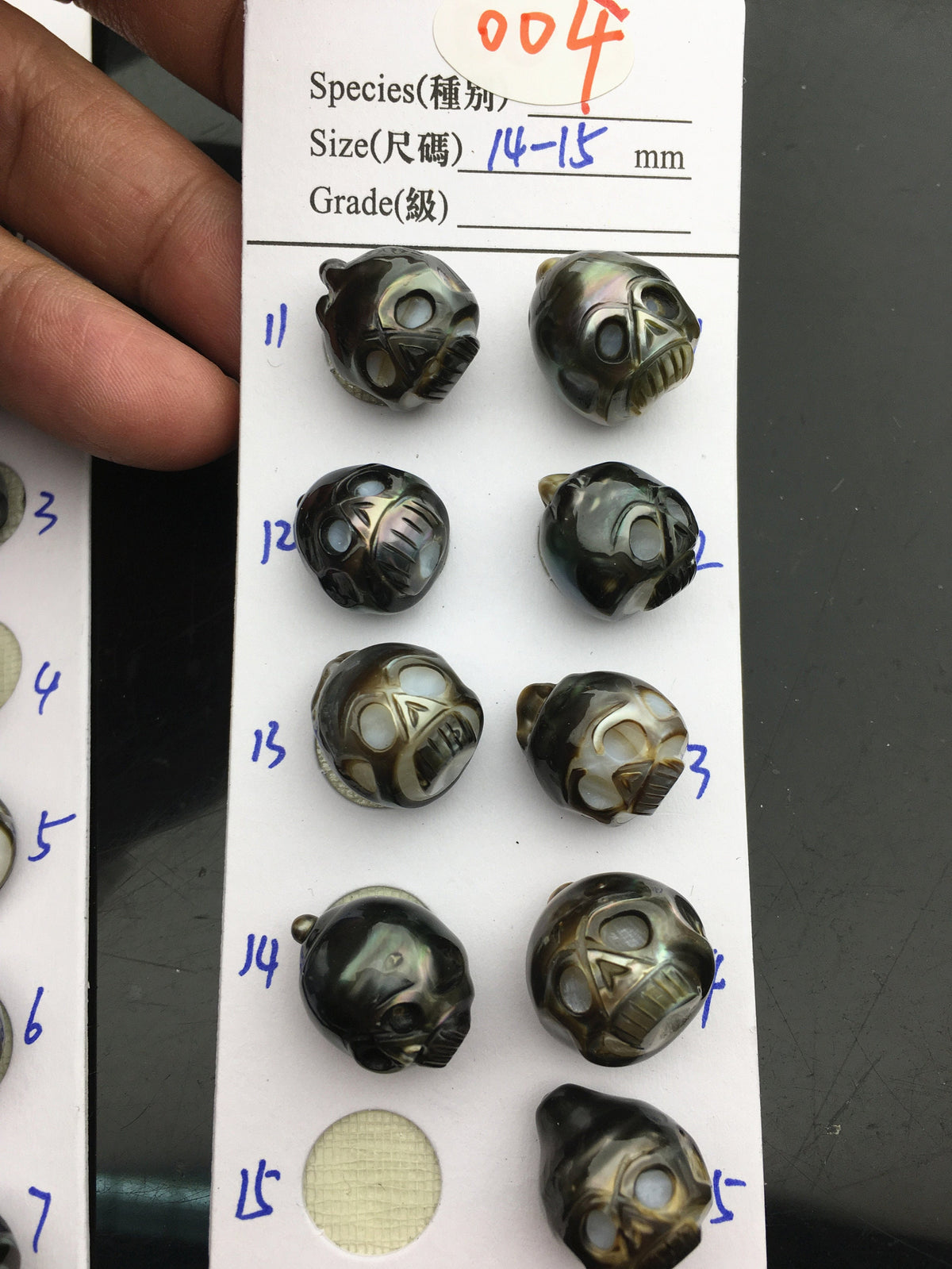 1pc 12-14mm Big Tahitian HandMade Carved Skull Sea Pearl Beads For necklace pendant earrings, Natural Color, Diy pearl, CAC-SKU-015-1