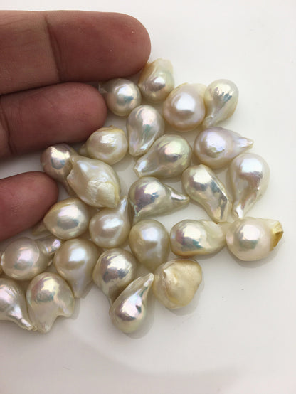 5pcs AA 10-11.5mm White Flame ball Pearl,Baroque pearl Pendant,Baroque Cultured Freshwater Pearl,no hole,FL12-2A-2