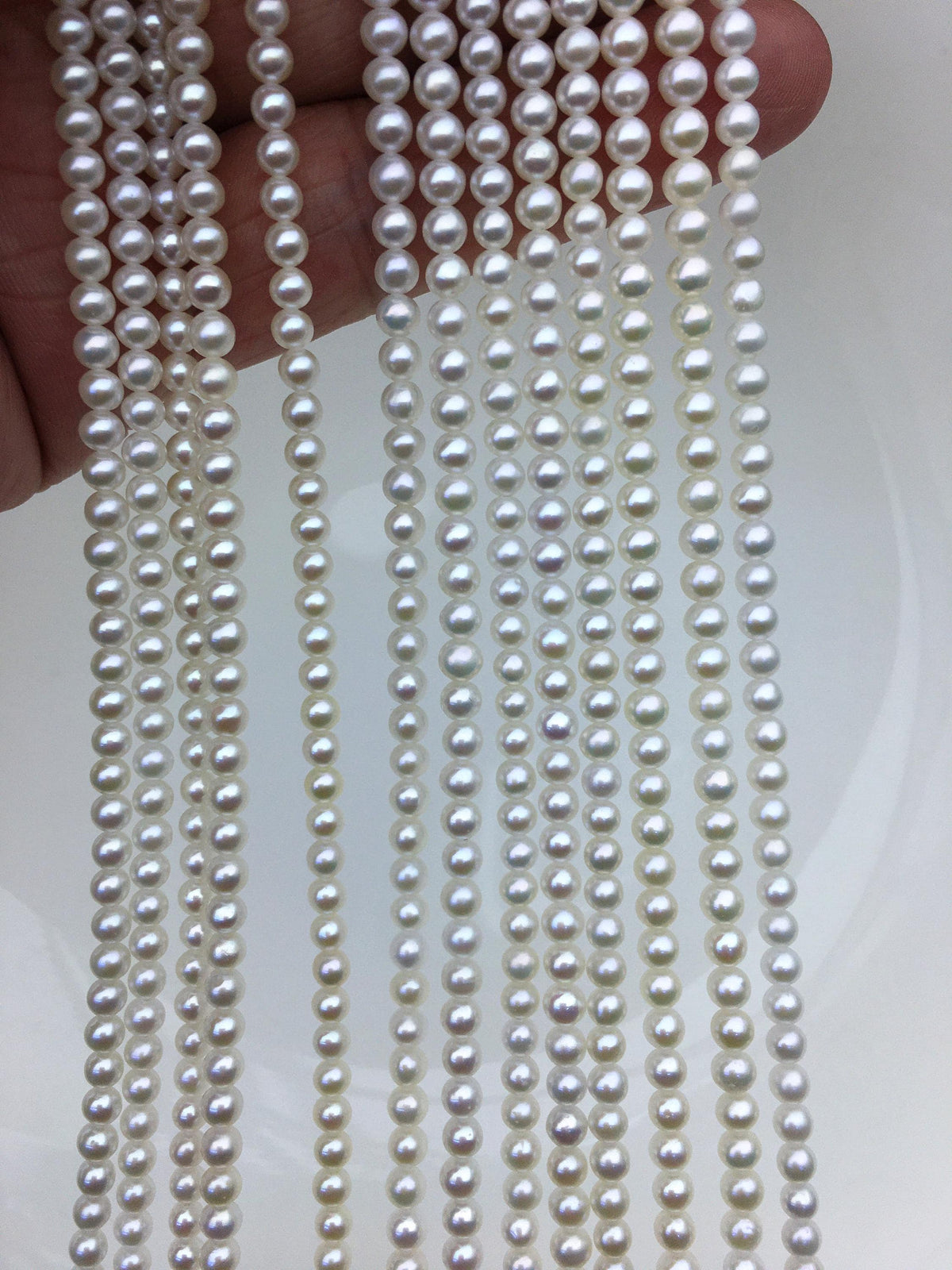 AAA 3.5-4mm white round freshwater pearls, seed pearl, white pearl, full strand, round pearl strands, pearl wholesale, RP3-3AY-GJ-2