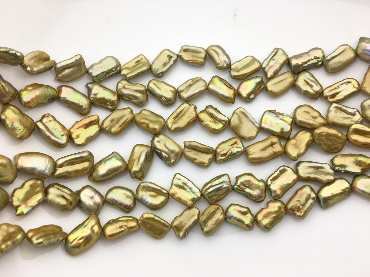 AAA 8-10mm Yellow Green Biwa keshi Freshwater Pearl,DIY Loose Freshwater Pearl,ZS-200-132