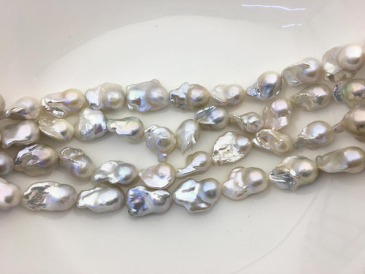 15.5'' AA+ 11-16mm white flame ball pearl,FL15-2A-5-15