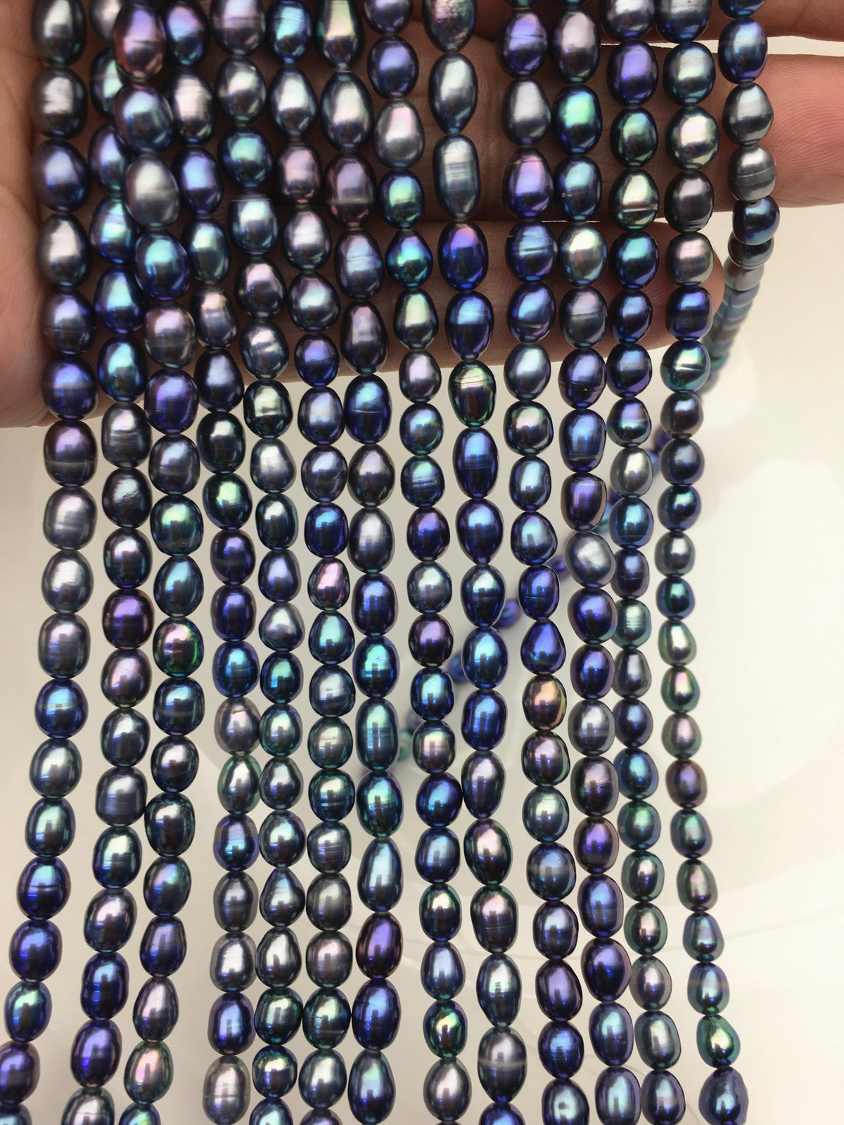 AAA 5-6mm blue black rice pearl beads,high luster freshwater pearls,loose freshwater pearl,LR5-3A-20