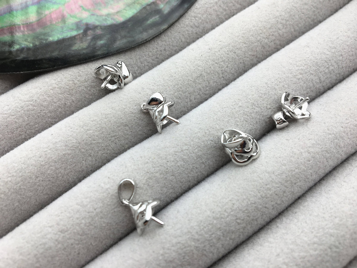 2pcs 7mm Cup Size Flower S925 sterling silver pendant hook, for pendant,for DIY,wholesale,ASL-P-012