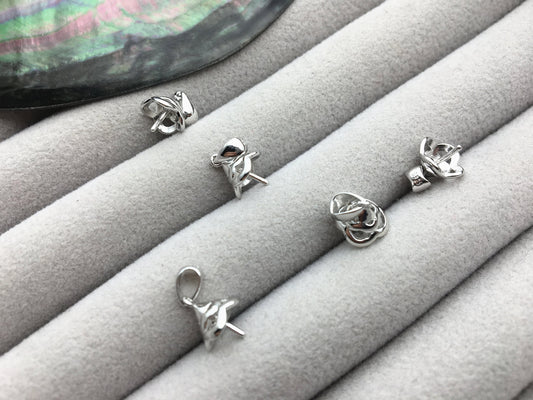 2pcs 7mm Cup Size Flower S925 sterling silver pendant hook, for pendant,for DIY,wholesale,ASL-P-012