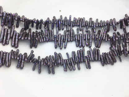 AA 3-4mm black toothpick Pearl Necklace,Genuine Fresh Water Pearl,Wedding Necklace,Mothers Day,ZS-80-10-75