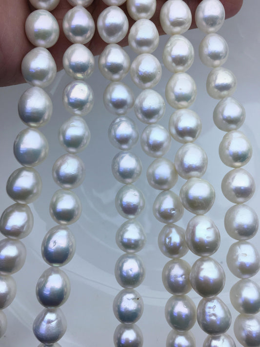 AA+ 9-11mm white oval freshwater pearls,Christmas,Valentine's Day gift,for pearl necklace,Love,Happiness,LR10-T4