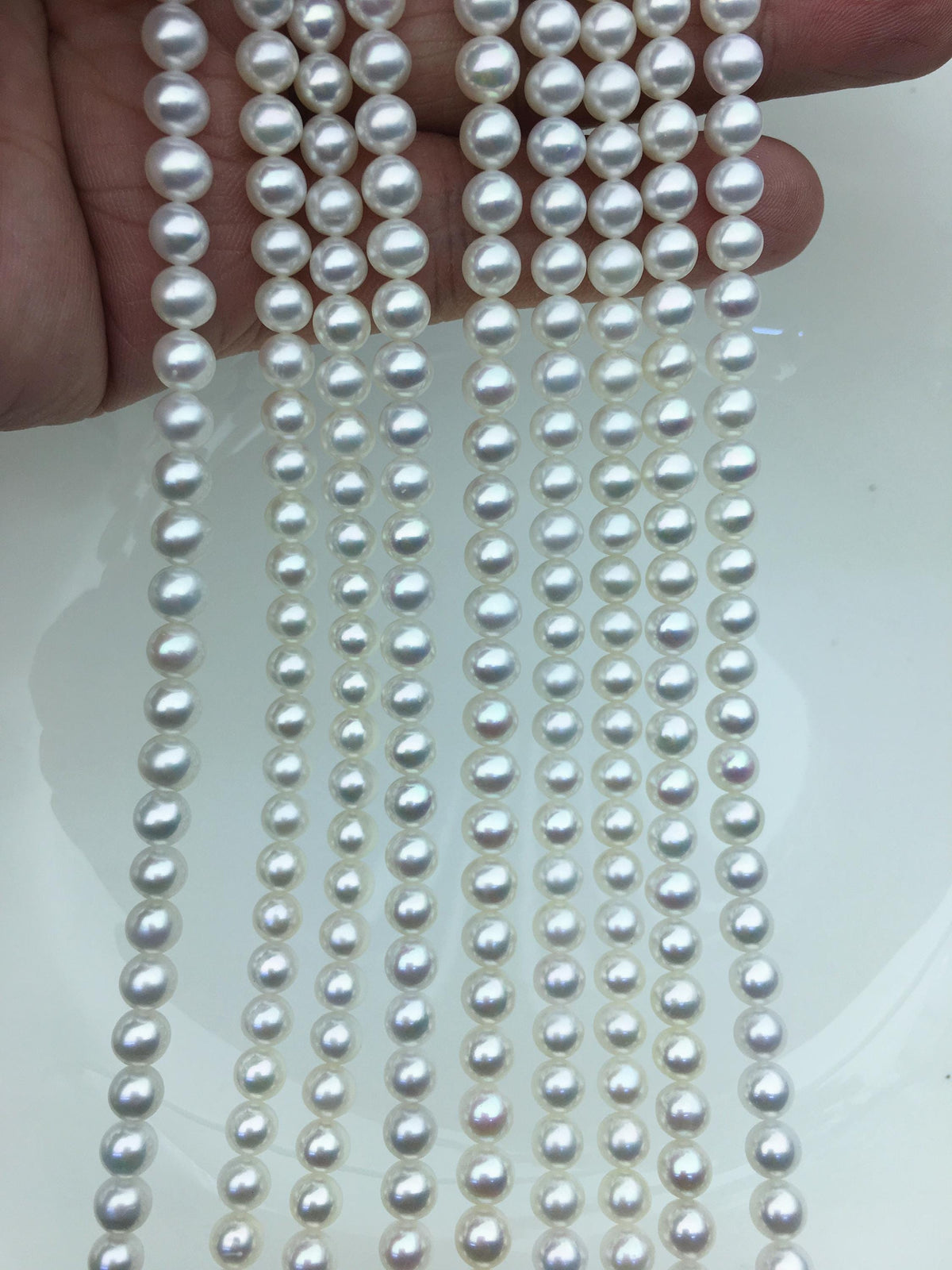 AAA 5.5-6mm white round freshwater pearls,RP5-3A-7