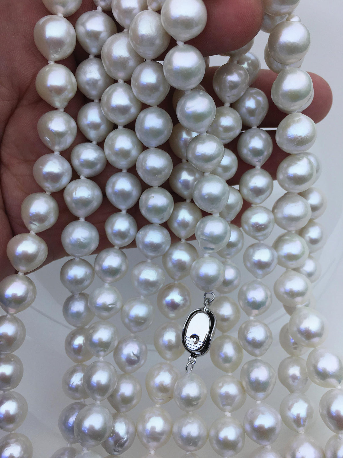 17.5'' AA+ 10-12mm white teardrop edison freshwater pearl necklace,NPN1-T30-15