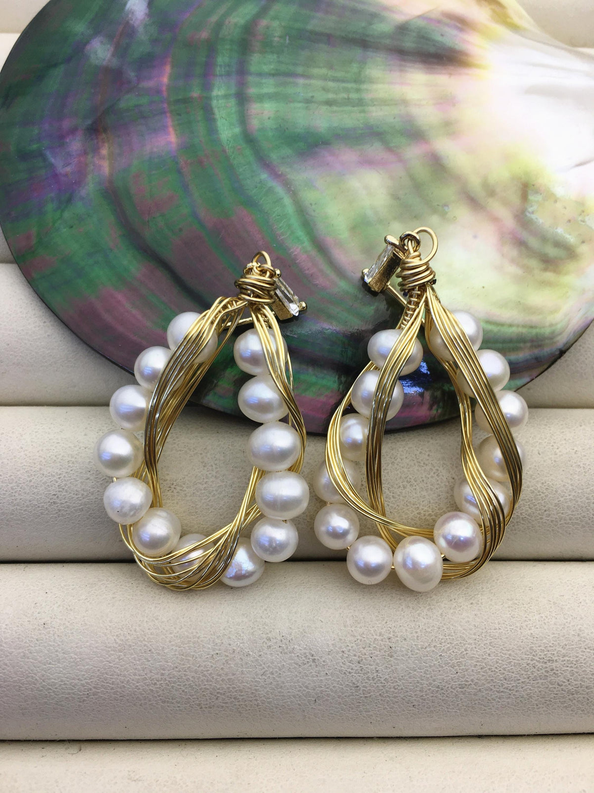 white pearl hook earrings,earring with white baroque Natural Pearl,SE3-120-3