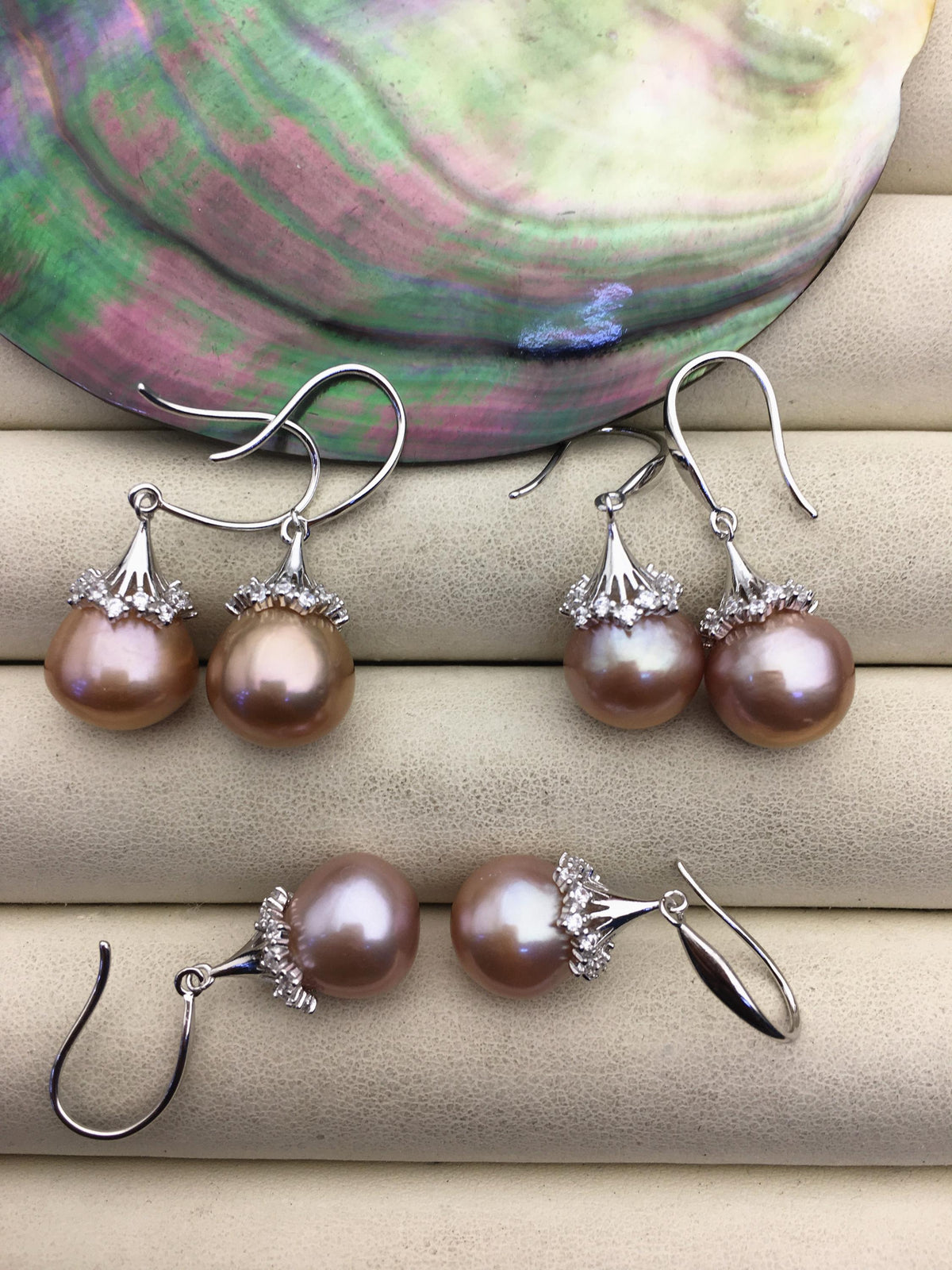 AAA 11-12mm natural purple drop edison pearl dangle earrings, S925 Sterling Silver earrings, wedding pearl earrings, SE3-T9-72