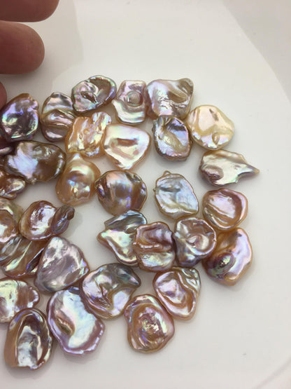 33pcs AAA 13-16mm natural mix color rainbow keshi Freshwater Pearls,no hole,ZS-127-1-13