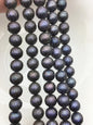 15.5'' AA+ 10-13mm Black Round Carved Freshwater Pearl - Hand Carved - CAC-T23