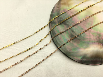 0.97-1grams Heavy 18'' adjust 16'' 18k Solid Gold yellow gold chain 750 for pendant, 45cm solid gold italy chain necklace, ASG-NC-1