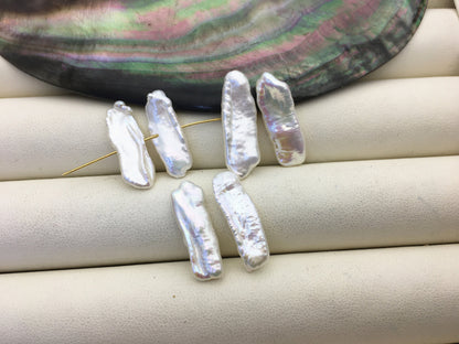 2 pairs AAA 7-8mm White Biwa keshi pearls Pair, for make dangle earrings, baroque pearl, loose pearl beads, very high luster, ZS-127-36-5