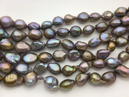 AA+ 10-13mm Gray Bronze Baroque Shape Freshwater Pearl,ZS-101-15