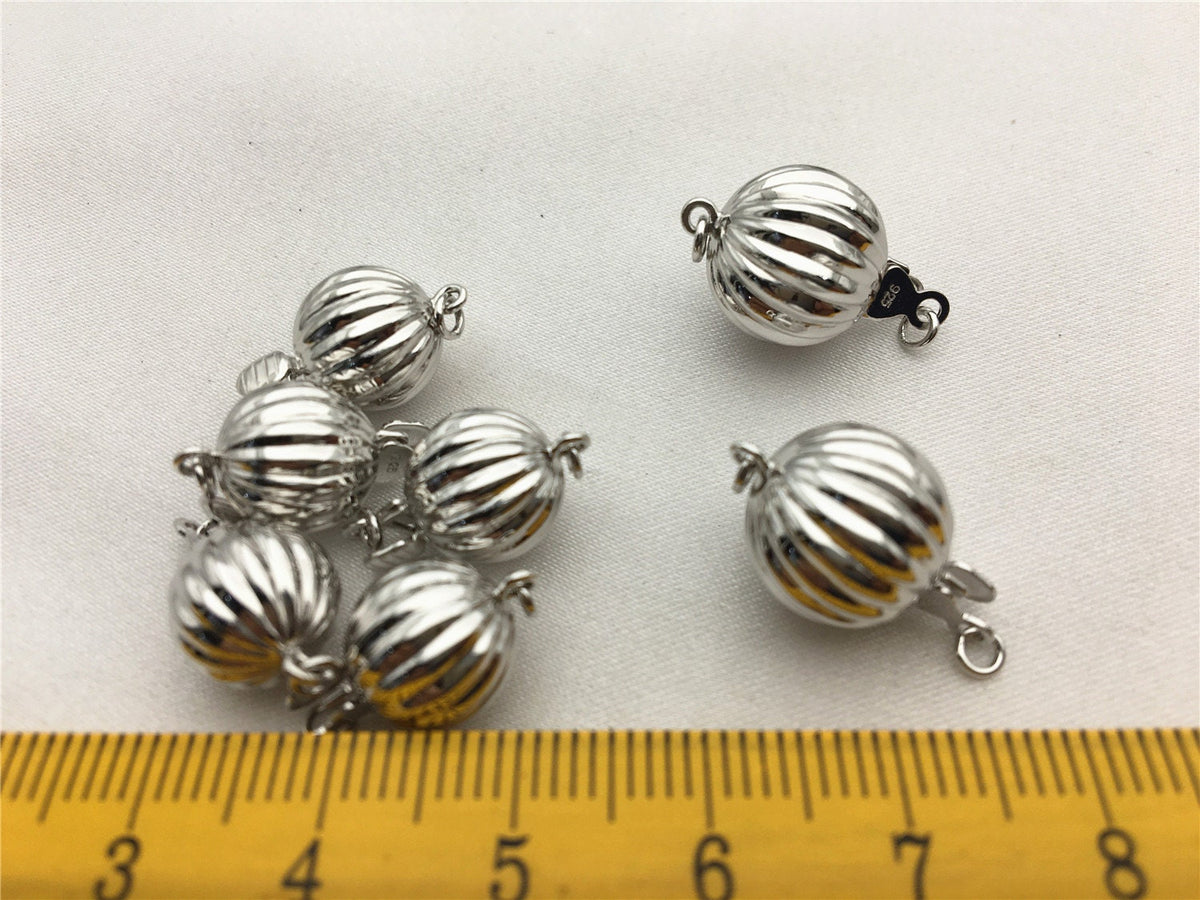 Sterling Silver Corrugated Bead Safety Clasp,Select Size,WHOLESALE,ASL-CL-002