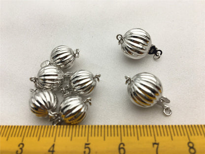 Sterling Silver Corrugated Bead Safety Clasp,Select Size,WHOLESALE,ASL-CL-002