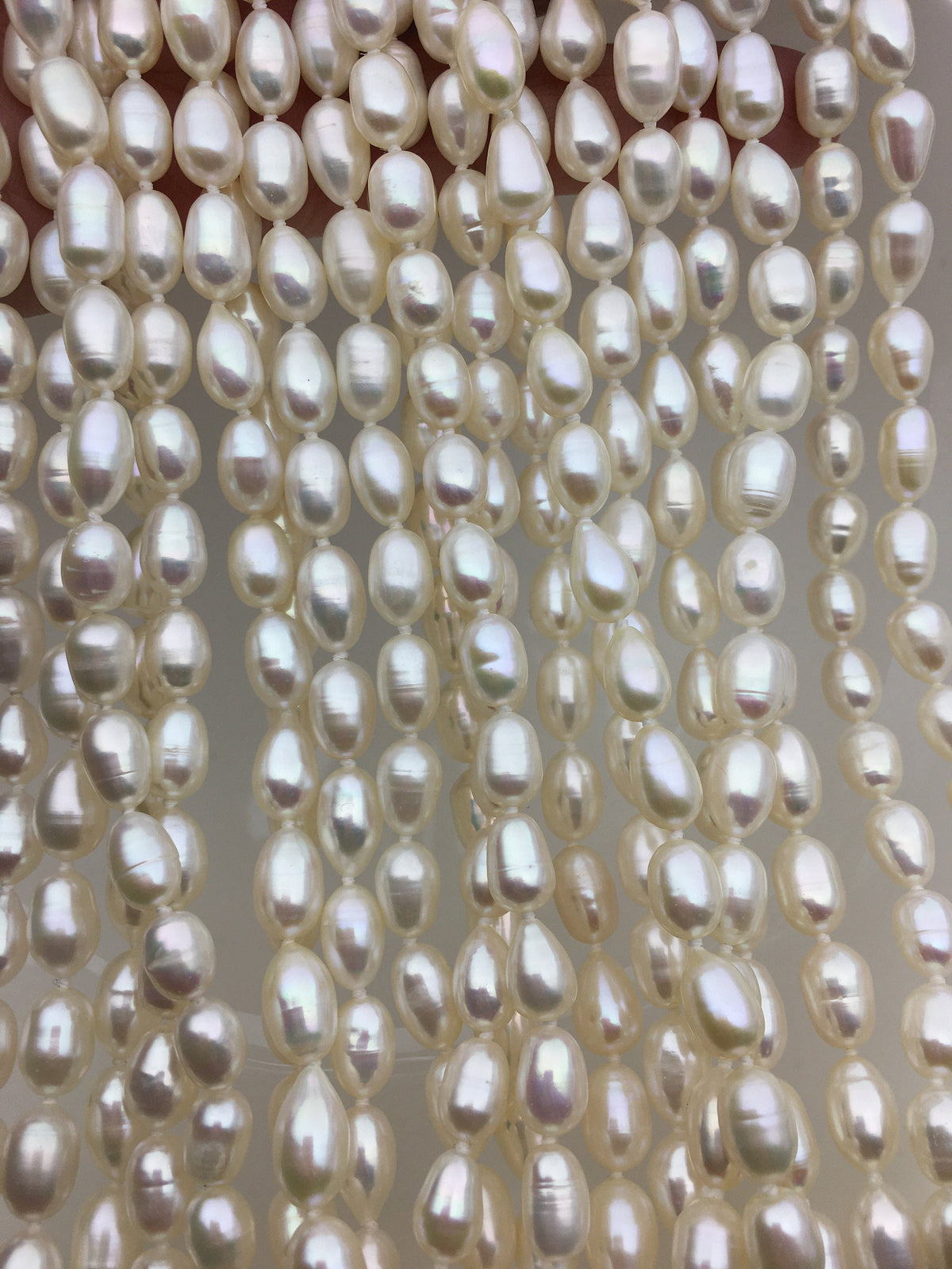 High Luster!32inches AA+ 7mm white rice oval pearl Necklace, Wedding Necklace, wholesale, NPN1-T32