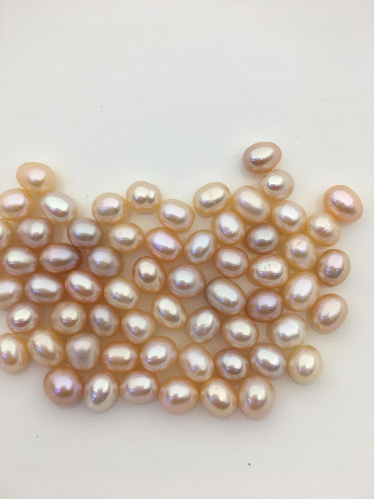 20pcs AAA 7.3-8.3mm*8.5-9.5mm Pink orange rice pearl for Oyster, for wish pearl oyster, for pearl vacuum-packed oysters, LR7-3A-2