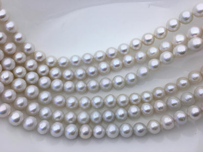 AA+ 10-12mm big white round freshwater pearls,large hole,Birthday,Graduation, mother day pearl gift,RP10-2A-1