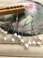 AAA white/black brown rice pearl S925 Sterling Silver dangle earrings,white Pearl Drop Earrings,wholesale pearl,SE3-084