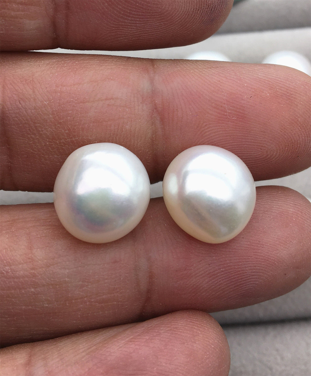 AAA 12-12.5mm big white nugget baroque Pearl Stud Earrings, freshwater pearl earrings, classic pearl studs, SE1-069-9