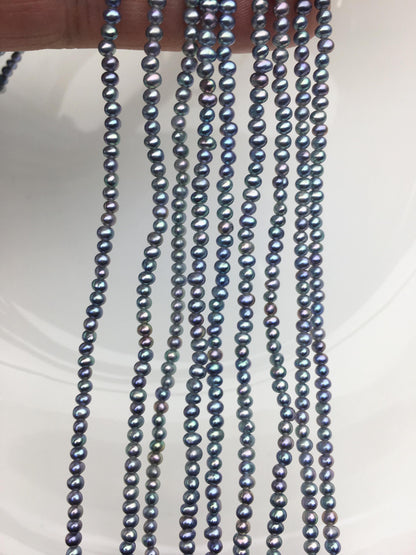 AAA 2.5-3mm black blue seed potato freshwater pearls, seed pearl, small size pearls bead wholesale, CR2-3A-5