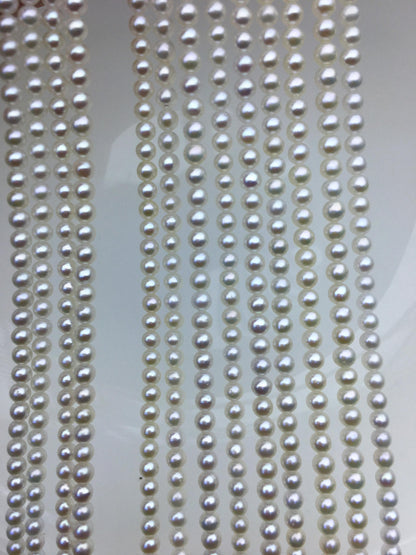 AAA 3.5-4mm white round freshwater pearls, seed pearl, white pearl, full strand, round pearl strands, pearl wholesale, RP3-3AY-GJ-2